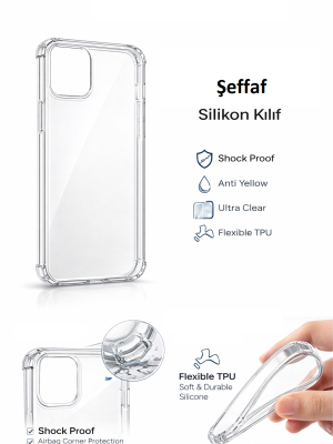Samsung Galaxy A05 Uyumlu Şeffaf Silikon Telefon Kılıfı Esnek Darbe Koruyucu