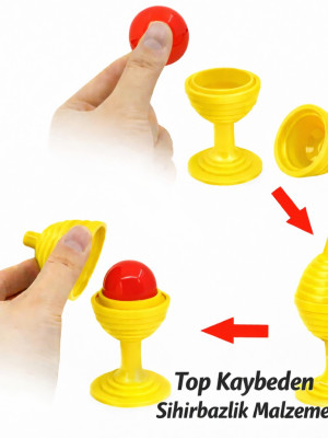 Sarı Renk Sihirli Kupa Top Kaybetme Oyunu 7 cm