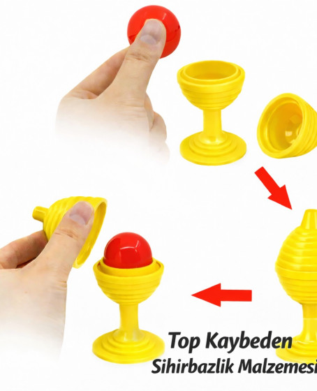 Sarı Renk Sihirli Kupa Top Kaybetme Oyunu 7 cm Sarı Renk Sihirli Kupa Top Kaybetme Oyunu 7 cm