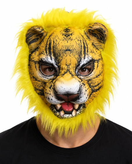 Sarı Yeleli Kaplan EVA Maske