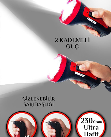 Şarjlı 10w Projektör Led El Feneri 2 Mod Aydınlatmalı Uzun Menzil Güvenlik Bekçi Polis Feneri Işıldak Şarjlı 10w Projektör Led El Feneri 2 Mod Aydınlatmalı Uzun Menzil Güvenlik Bekçi Polis Feneri Işıldak