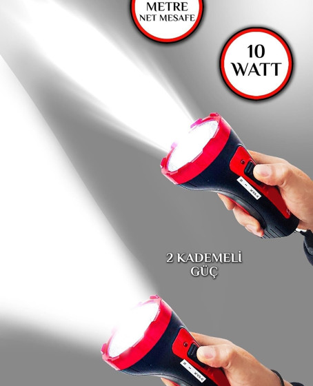 Şarjlı 10w Projektör Led El Feneri 2 Mod Aydınlatmalı Uzun Menzil Güvenlik Bekçi Polis Feneri Işıldak Şarjlı 10w Projektör Led El Feneri 2 Mod Aydınlatmalı Uzun Menzil Güvenlik Bekçi Polis Feneri Işıldak