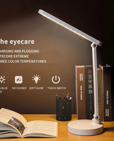 Şarjlı 40 Led Çalışma Okuma Işığı Kademeli Masa Lambası Ayarlanabilir Renk Tonu Ve Parlaklık PS-1912 Şarjlı 40 Led Çalışma Okuma Işığı Kademeli Masa Lambası Ayarlanabilir Renk Tonu Ve Parlaklık PS-1912