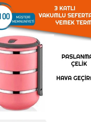 Sefer Tası Yemek Termosu Saklama Kabı Termosu 3lü - ÇELİK