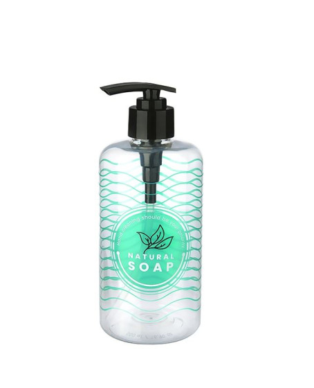 Şeffaf Sıvı Sabunluk Yuvarlak Plastik Pompalı 500 ML Şeffaf Sıvı Sabunluk Yuvarlak Plastik Pompalı 500 ML