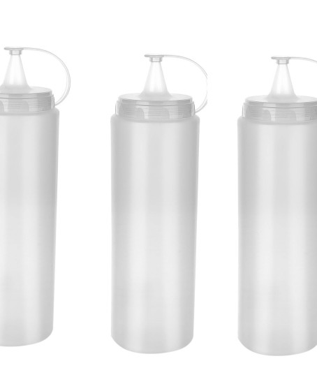 Şeffaf Sos Şişesi - 1000ML Dev Boy 3 Adet Şeffaf Sos Şişesi - 1000ML Dev Boy 3 Adet
