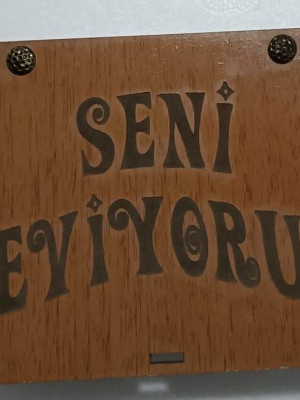 Seni Seviyorum Ahşap Hediye Kutusu Sevgiliye Hediye