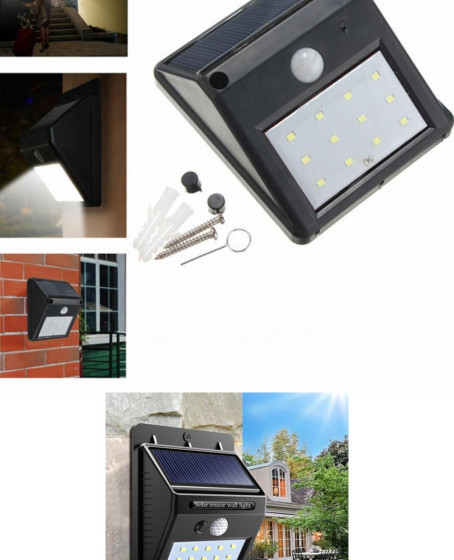 Sensörlü Solar Duvar Lambası 20 Ledli Sensörlü Solar Duvar Lambası 20 Ledli