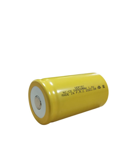 Sertec - 1.2V 4000 Mah - D Büyük Boy - Ni-CD Şarjlı Pil - (Başsız / Flat Head)