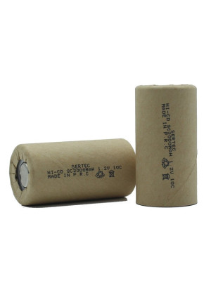 Sertec 1.2V Ni-Cd SC 2000 Mah Kağıt Şarjlı Pil 10C (Başsız/Flat Head) Sertec 1.2V Ni-Cd SC 2000 Mah Kağıt Şarjlı Pil 10C (Başsız/Flat Head)