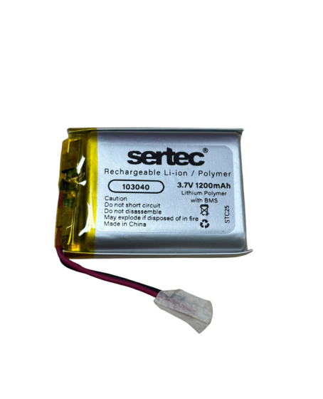 Sertec 103040 3.7V 1200mAh Li-Polymer Pil (Devreli/1.5A)