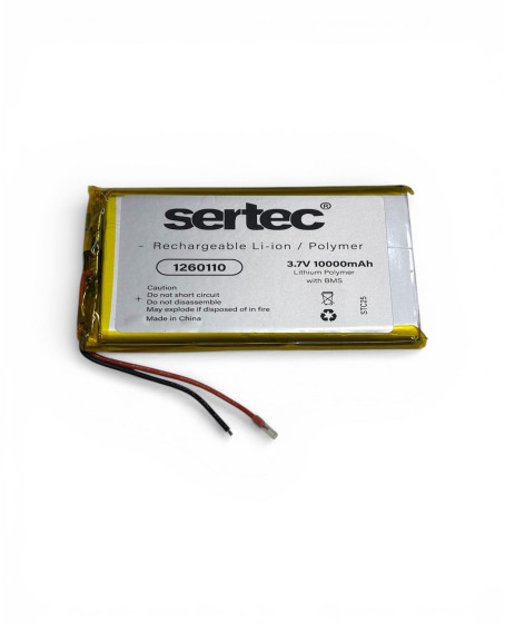 Sertec 1260110 3.7V 10.000mAh Li-Polymer Pil (Devreli/1.5A)