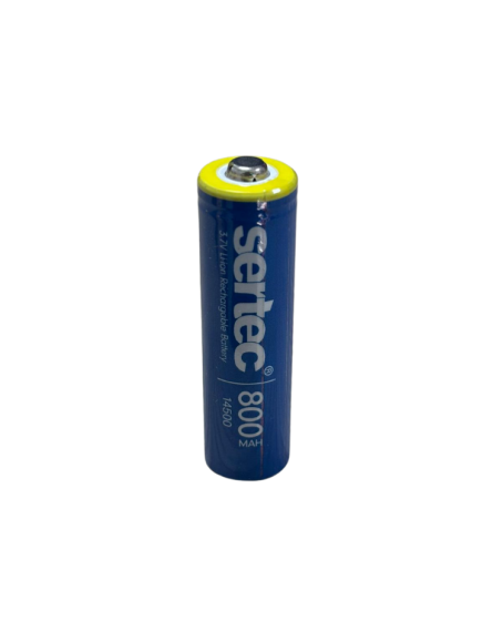 Sertec 3.7V Li-ion 14500 AA - 800 Mah 1C Şarjlı Pil (Başlı)