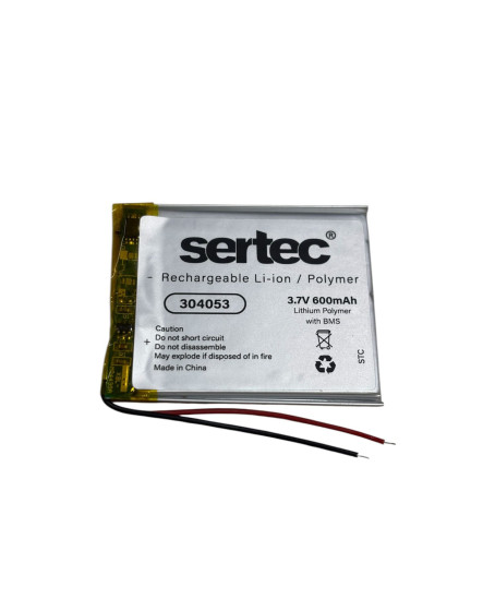 Sertec 304053 3.7V 600 MAh Li-Polymer Pil (Devreli/1.5A)