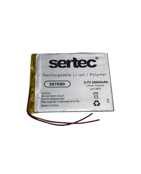 Sertec 357090 3.7V 2500 MAh Li-Polymer Pil (Devreli/1.5A)