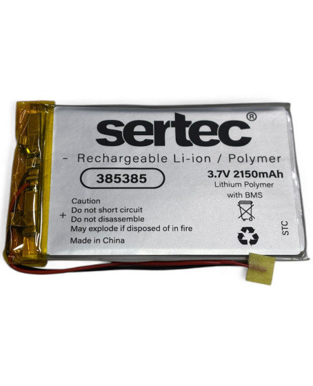 Sertec 385385 3.7V 2150 MAh Li-Polymer Pil (Devreli/1.5A)