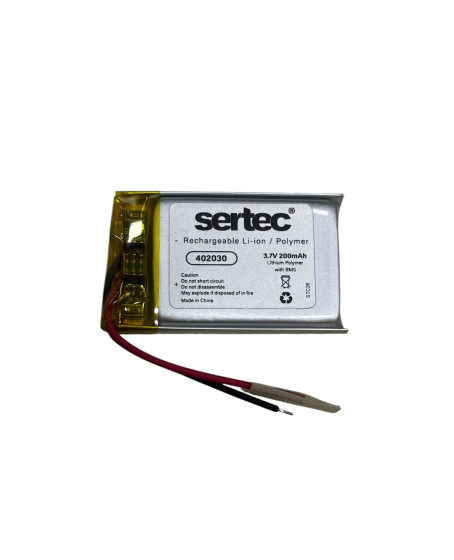 Sertec 402030 3.7V 200mAh Li-Polymer Pil (Devreli/1.5A) Sertec 402030 3.7V 200mAh Li-Polymer Pil (Devreli/1.5A)