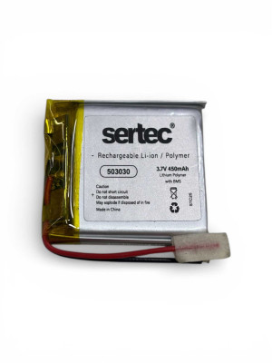 Sertec 503030 3.7V 450mAh Li-Polymer Pil (Devreli/1.5A) Sertec 503030 3.7V 450mAh Li-Polymer Pil (Devreli/1.5A)
