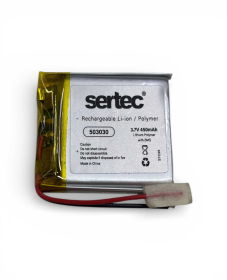 Sertec 503030 3.7V 450mAh Li-Polymer Pil (Devreli/1.5A)
