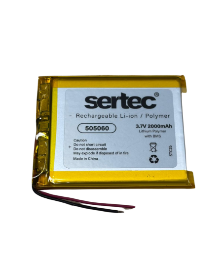 Sertec 505060 3.7V 2000 mAh Li-Polymer Pil (Devreli/1.5A)