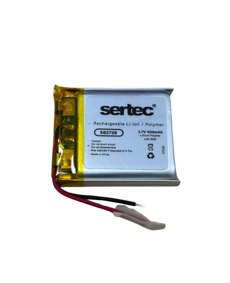 Sertec 582728 3.7V 400 MAh Li-Polymer Pil (Devreli/1.5A)