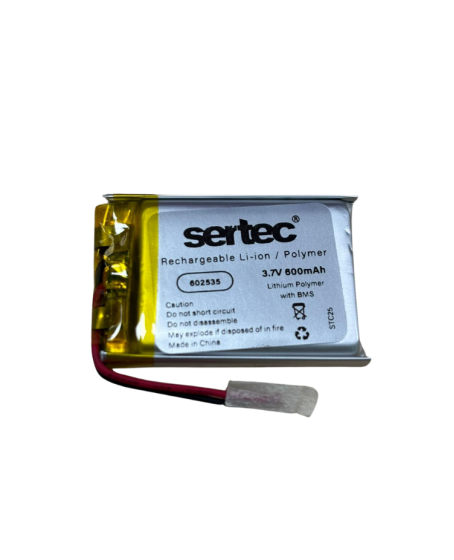 Sertec 602535 3.7V 600 MAh Li-Polymer Pil (Devreli/1.5A)