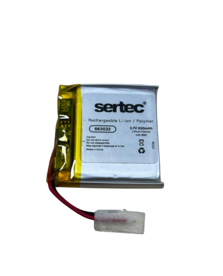 Sertec 663032 3.7V 650mAh Li-Polymer Pil (Devreli/1.5A)