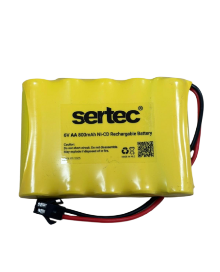 SERTEC 6V 5S1P AA 800 MAH KABLO + SİYAH KONNEKTÖRLÜ OYUNCAK PİLİ
