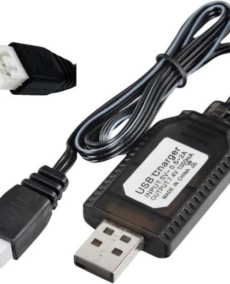 Sertec 7.4V Li-ion SM-3P Soket Drone Bataryası USB Şarj Kablosu