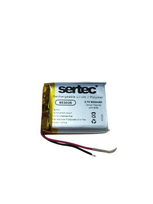 Sertec 803035 3.7V 800 MAh Li-Polymer Pil (Devreli/1.5A) Sertec 803035 3.7V 800 MAh Li-Polymer Pil (Devreli/1.5A)