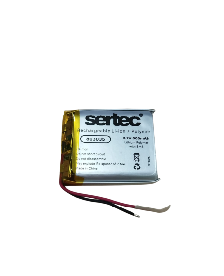 Sertec 803035 3.7V 800 MAh Li-Polymer Pil (Devreli/1.5A)