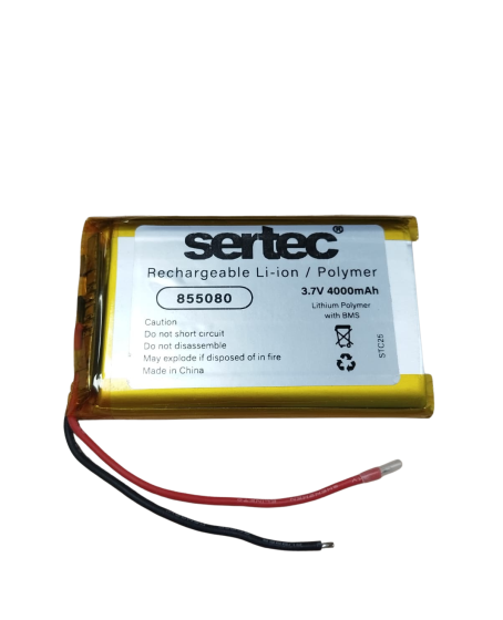 Sertec 855080 3.7V 4000mAh Li-Polymer Pil (Devreli/1.5A)