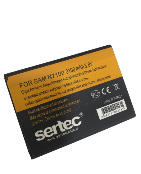 SERTEC - Samsung GALAXY NOTE 2 / N7100 Uyumlu Batarya