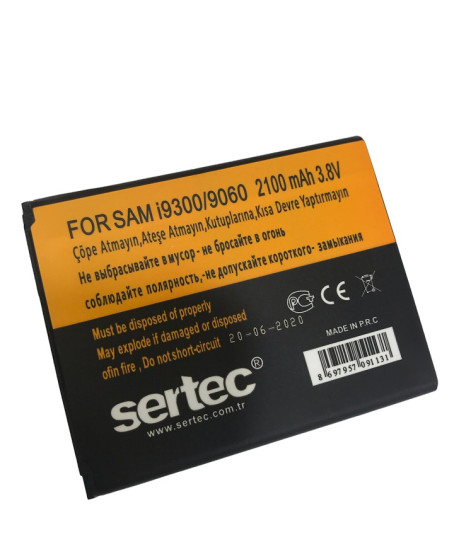 SERTEC - Samsung GALAXY S3 i9300 / 9060 / 9082 Uyumlu Batarya