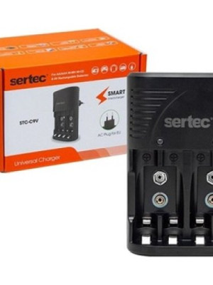 Sertec STC-C802 AA-AAA-9V Uyumlu 4lü Pil Şarj Aleti