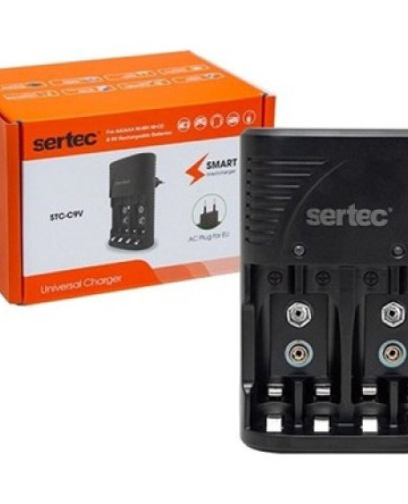 Sertec STC-C802 AA-AAA-9V Uyumlu 4lü Pil Şarj Aleti