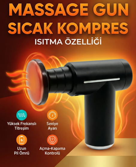 Sıcak Ve Soğuk Terapili Masaj Tabancası - Şarjlı Isıtmalı Masaj Cihazı - Sporcu Masaj Aleti Sıcak Ve Soğuk Terapili Masaj Tabancası - Şarjlı Isıtmalı Masaj Cihazı - Sporcu Masaj Aleti