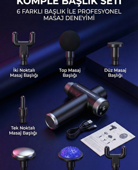 Sıcak Ve Soğuk Terapili Masaj Tabancası - Şarjlı Isıtmalı Masaj Cihazı - Sporcu Masaj Aleti Sıcak Ve Soğuk Terapili Masaj Tabancası - Şarjlı Isıtmalı Masaj Cihazı - Sporcu Masaj Aleti