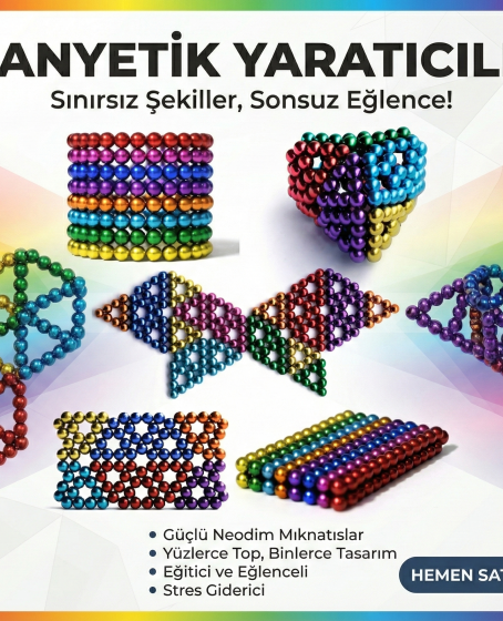 Sihirli Manyetik Toplar Dyum Mıknatıs Küp Bilye 216 Adet Cube Küp Dymium