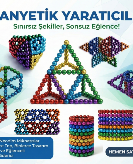 Sihirli Manyetik Toplar Dyum Mıknatıs Küp Bilye 216 Adet Cube Küp Dymium