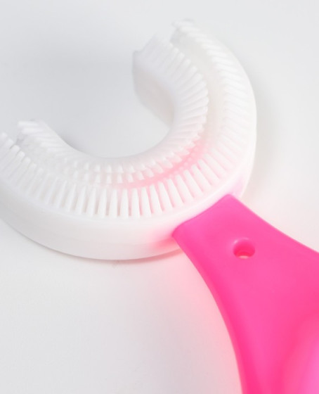 Silikon Çocuk Diş Fırçası Tartar Temizleyici (2-12 Yaş) - Pembe