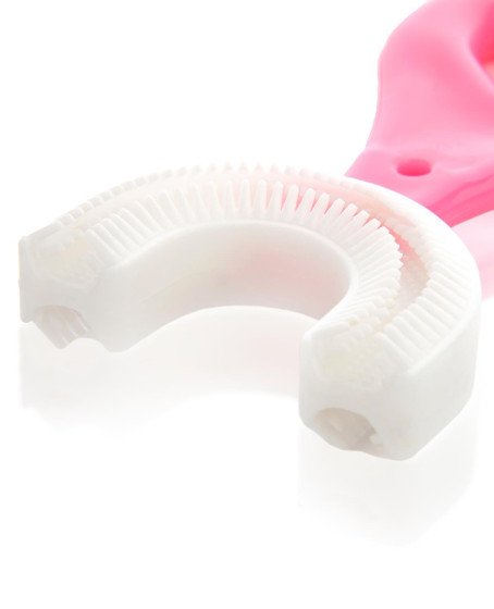 Silikon Çocuk Diş Fırçası Tartar Temizleyici (2-12 Yaş) - Pembe