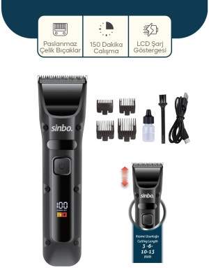 USB ŞARJLI - LCD GÖSTERGELİ SAÇ - SAKAL KESME TRAŞ MAKİNESİ SHC-1911 USB ŞARJLI - LCD GÖSTERGELİ SAÇ - SAKAL KESME TRAŞ MAKİNESİ SHC-1911