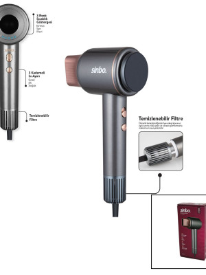 SİNBO SHD-1717 BLDC TURBO MOTOR TOKMAK MODEL SAÇ KURUTMA MAKİNESİ 1600W 2-KDM.HIZ 3-KDM.SICAKLIK YAPIŞKANLI ASKI SİNBO SHD-1717 BLDC TURBO MOTOR TOKMAK MODEL SAÇ KURUTMA MAKİNESİ 1600W 2-KDM.HIZ 3-KDM.SICAKLIK YAPIŞKANLI ASKI