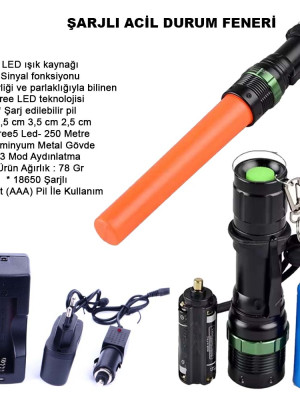 Sinyalli Acil Durum EL Feneri Cree5 Wt-262
