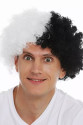 Siyah Beyaz Kıvırcık Afro Bonus Peruk Taraftar Bonus Saç