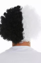 Siyah Beyaz Kıvırcık Afro Bonus Peruk Taraftar Bonus Saç