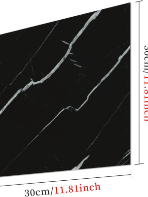 SİYAH MERMER DESENLİ ALÜMİNYUM PLASTİK DUVAR STİCKER (30*30)