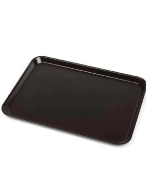 Siyah Midi Boy Plastik Servis Tepsisi  Kırılmaz Lokanta Büfe Fast Food Kullanım (44x32 Cm)