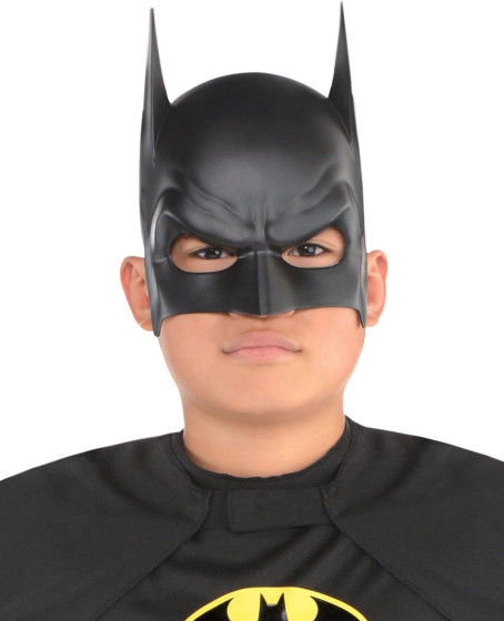 Siyah Renk Çocuk Boy Arkadan Lastikli Batman Maskesi A Kalite  20x14 cm